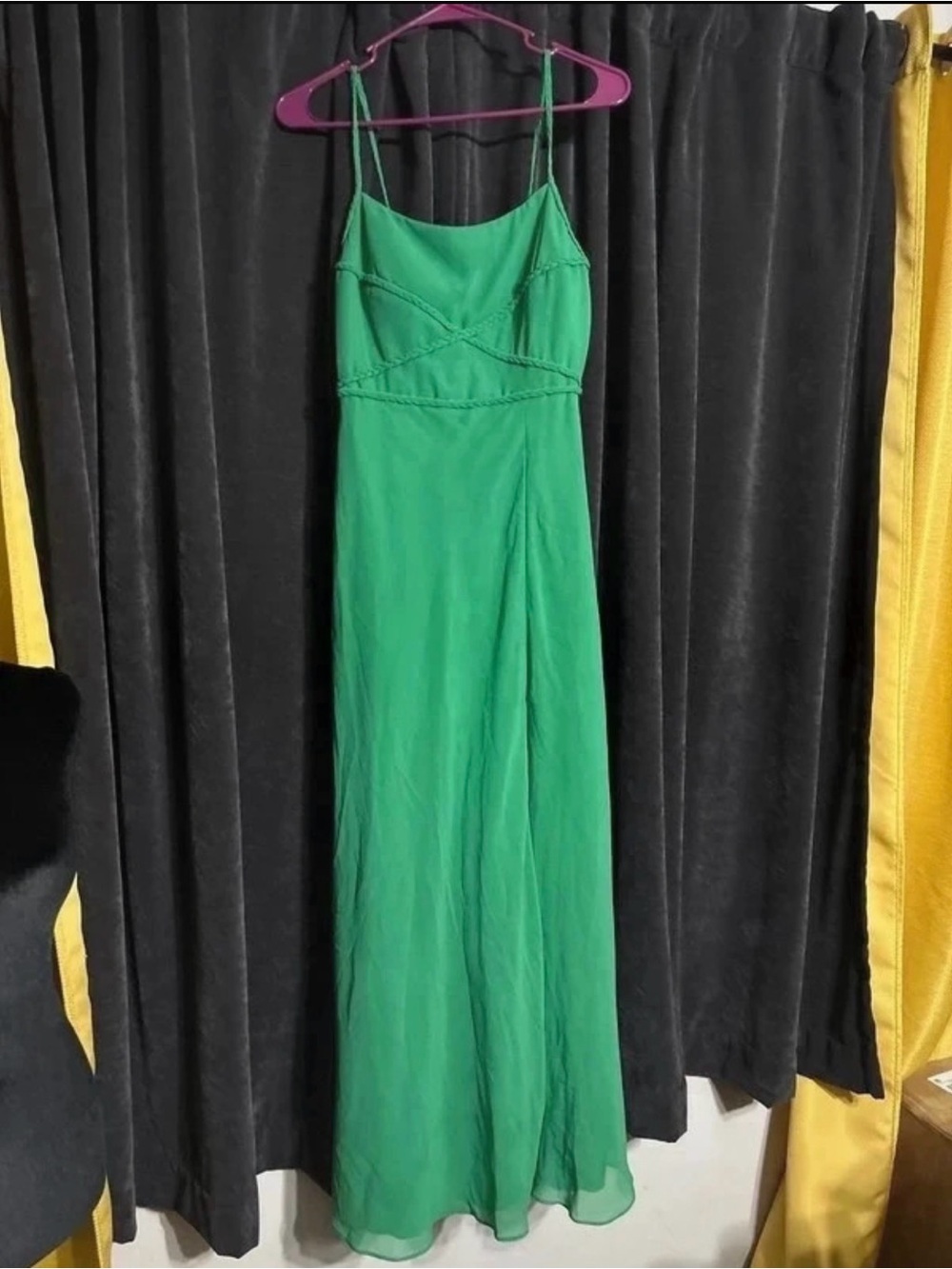 Azazie Emerald Green Spaghetti Strap Maxi Dress
